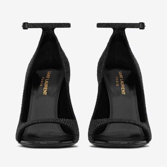 YSL Saint Laurent
Women's Opyum Crystal Embellished Logo High Heel Sandals - Picture 3 of 17
